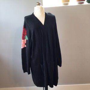 New Torrid Black Rose Cardigan plus sz 6